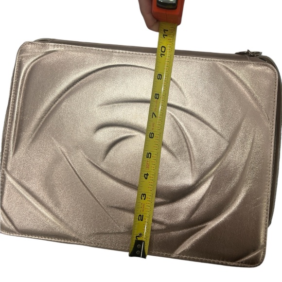 Lancôme large makeup cosmetic bag light pink metallic silver gold color new - Picture 8 of 8